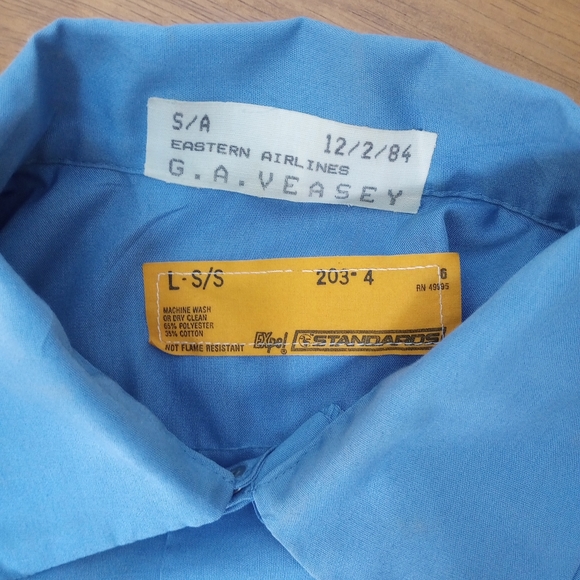 ✈️ Eastern Airlines Vintage Mechanic Uniform Shirt Small - Picture 5 of 15